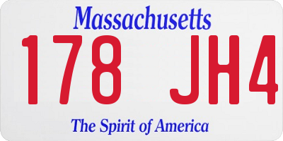 MA license plate 178JH4