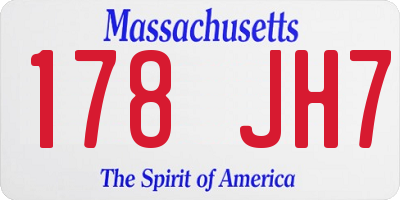 MA license plate 178JH7