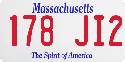 MA license plate 178JI2