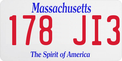 MA license plate 178JI3