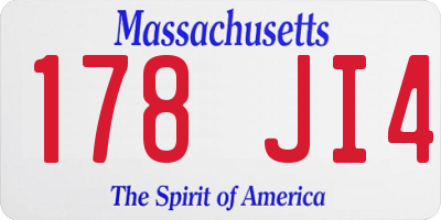 MA license plate 178JI4