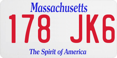 MA license plate 178JK6