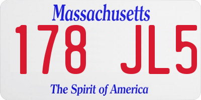MA license plate 178JL5