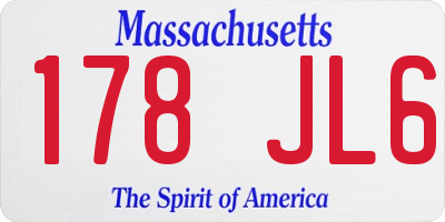 MA license plate 178JL6