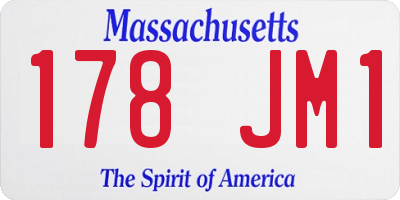 MA license plate 178JM1