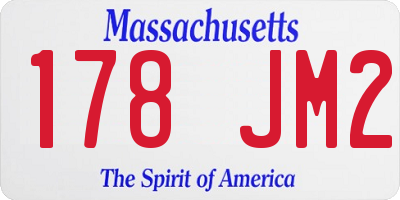 MA license plate 178JM2