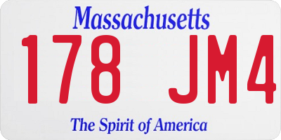 MA license plate 178JM4