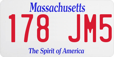 MA license plate 178JM5