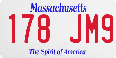 MA license plate 178JM9