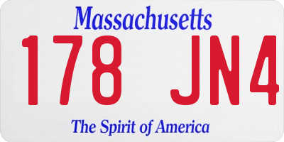 MA license plate 178JN4