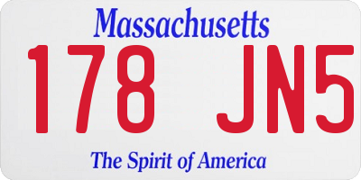 MA license plate 178JN5