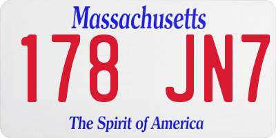 MA license plate 178JN7