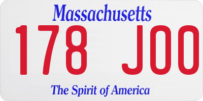 MA license plate 178JO0