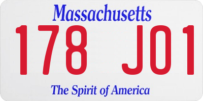 MA license plate 178JO1