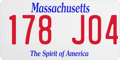MA license plate 178JO4