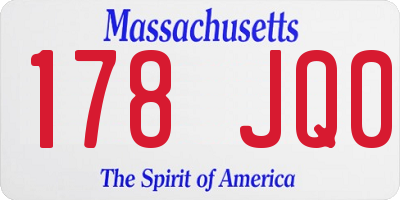 MA license plate 178JQ0