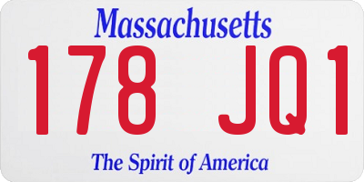 MA license plate 178JQ1