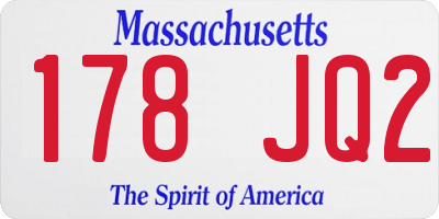 MA license plate 178JQ2
