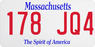 MA license plate 178JQ4