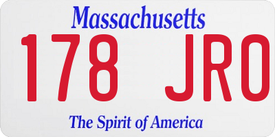 MA license plate 178JR0