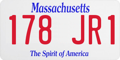 MA license plate 178JR1