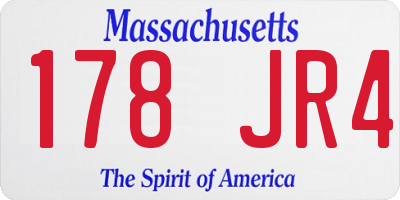 MA license plate 178JR4