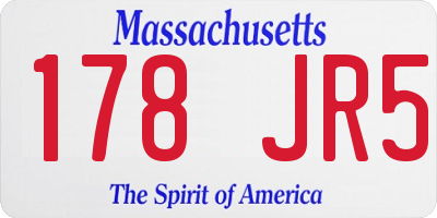 MA license plate 178JR5
