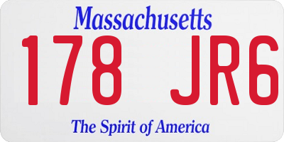 MA license plate 178JR6