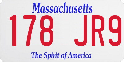 MA license plate 178JR9