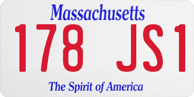 MA license plate 178JS1