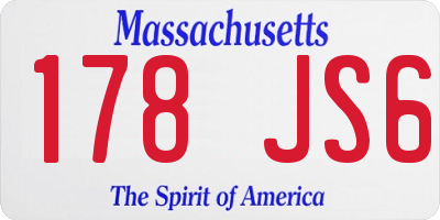 MA license plate 178JS6
