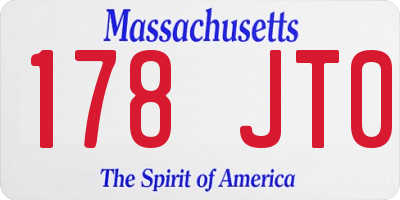 MA license plate 178JT0