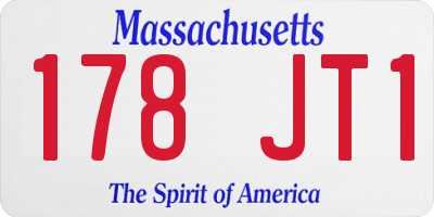 MA license plate 178JT1