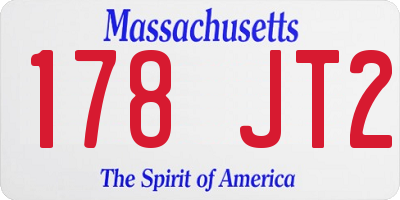 MA license plate 178JT2