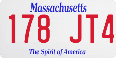 MA license plate 178JT4