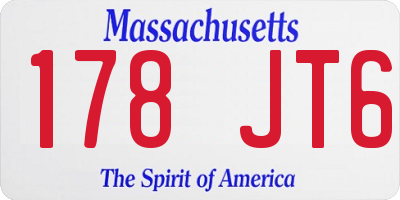 MA license plate 178JT6