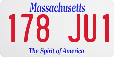 MA license plate 178JU1