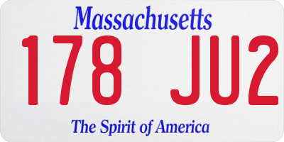 MA license plate 178JU2