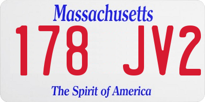 MA license plate 178JV2