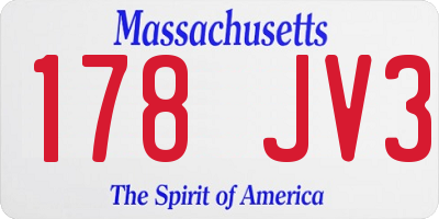 MA license plate 178JV3