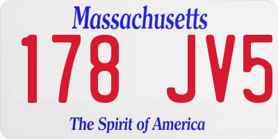 MA license plate 178JV5