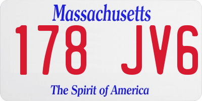MA license plate 178JV6