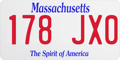 MA license plate 178JX0