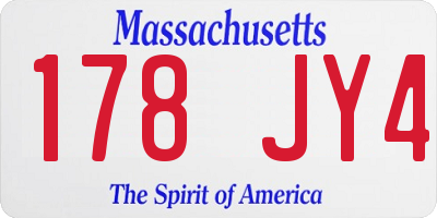 MA license plate 178JY4