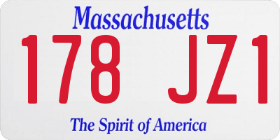 MA license plate 178JZ1