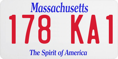MA license plate 178KA1