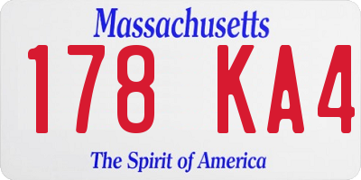 MA license plate 178KA4