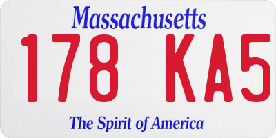 MA license plate 178KA5
