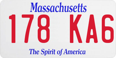 MA license plate 178KA6
