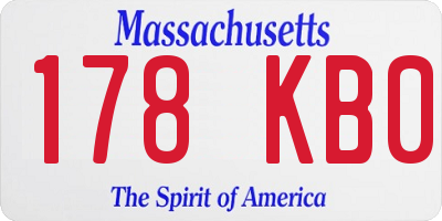 MA license plate 178KB0